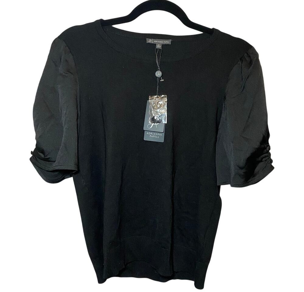 Adrianna Papell - NWT - Black Puffy Sleeve Blouse